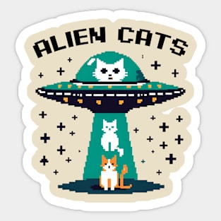 Alien Cats Pixel Sticker